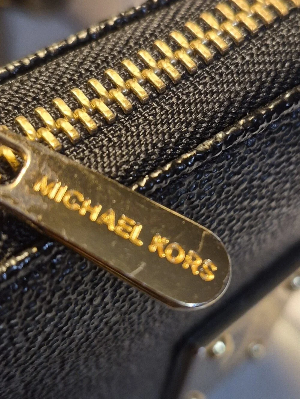 Michael Kors Jet Set Black Signature Zip Around Wallet Wristlet